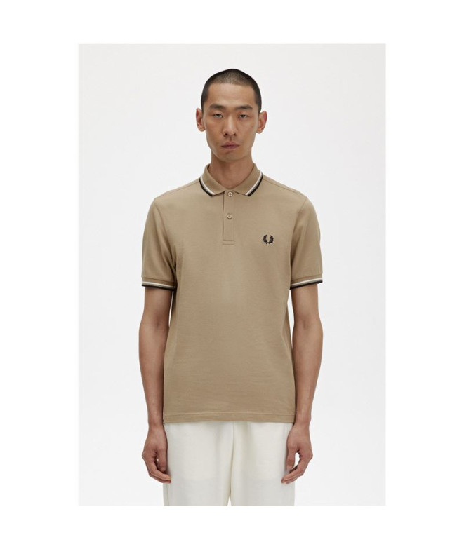 Polo Fred Perry Twin Tipped Hommes Marron