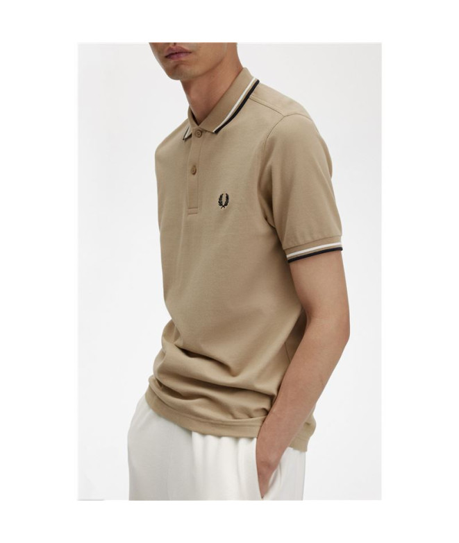 Polo Fred Perry Twin Tipped Hommes Marron