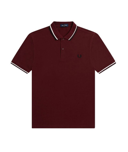 Polo Fred Perry Twin Tipped Homem Garnet
