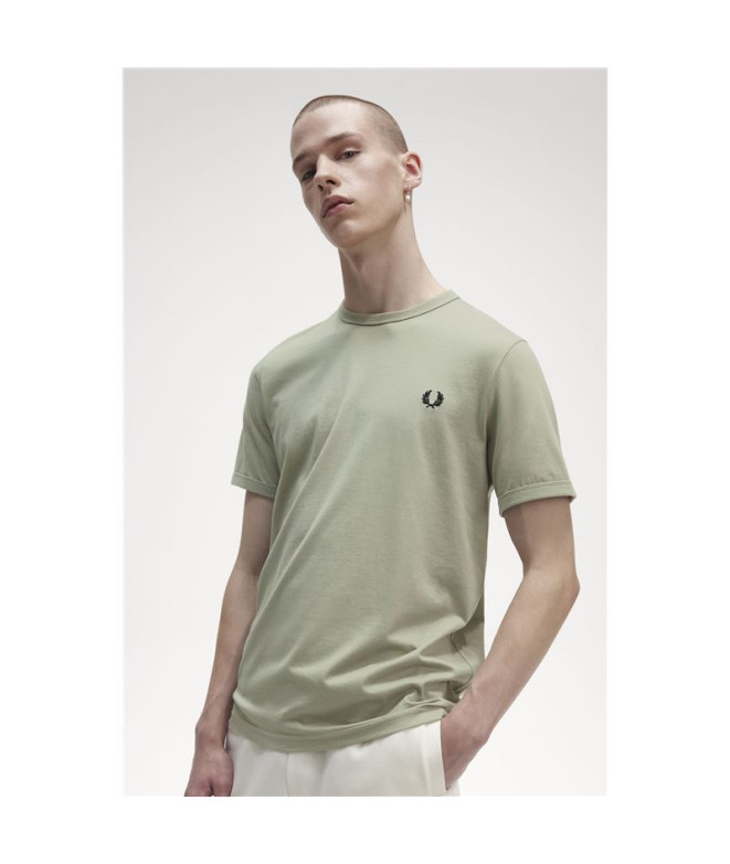 T-Shirt Fred Perry Ringer para homem Verde