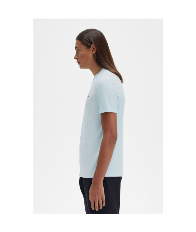 Camiseta Fred Perry Ringer Hombre Azul Claro