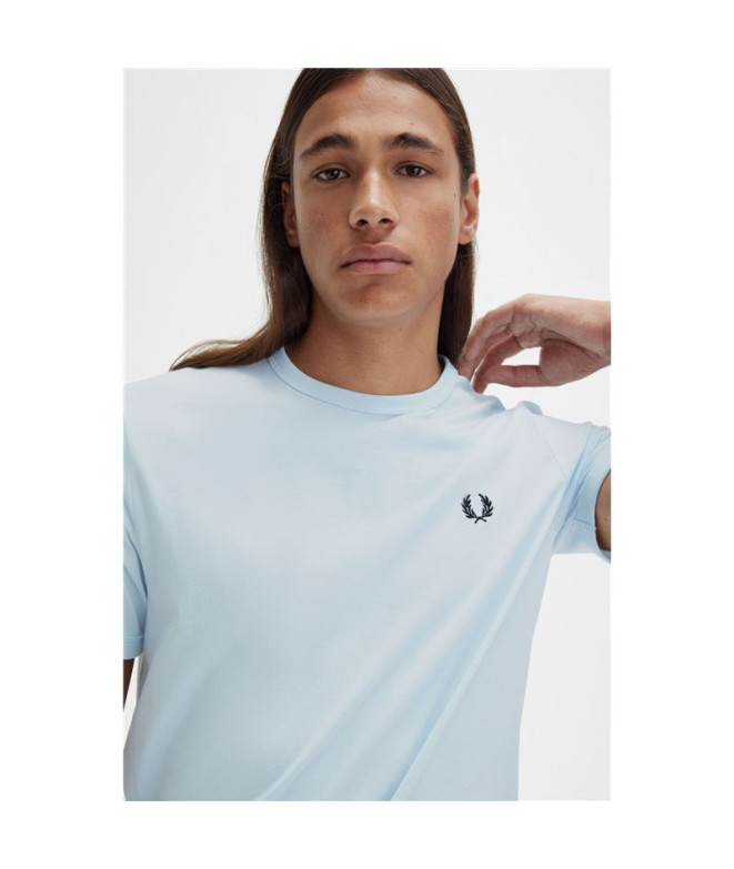 T-Shirt Fred Perry Ringer para homem Azul claro