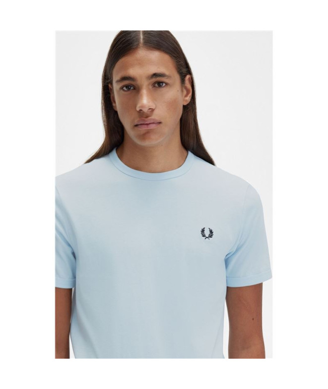 Fred Perry Ringer T-Shirt Homme Bleu clair