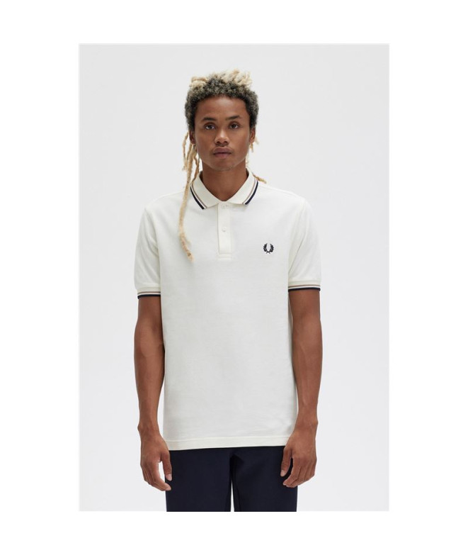 Polo homme beige Fred Perry Twin Tipped