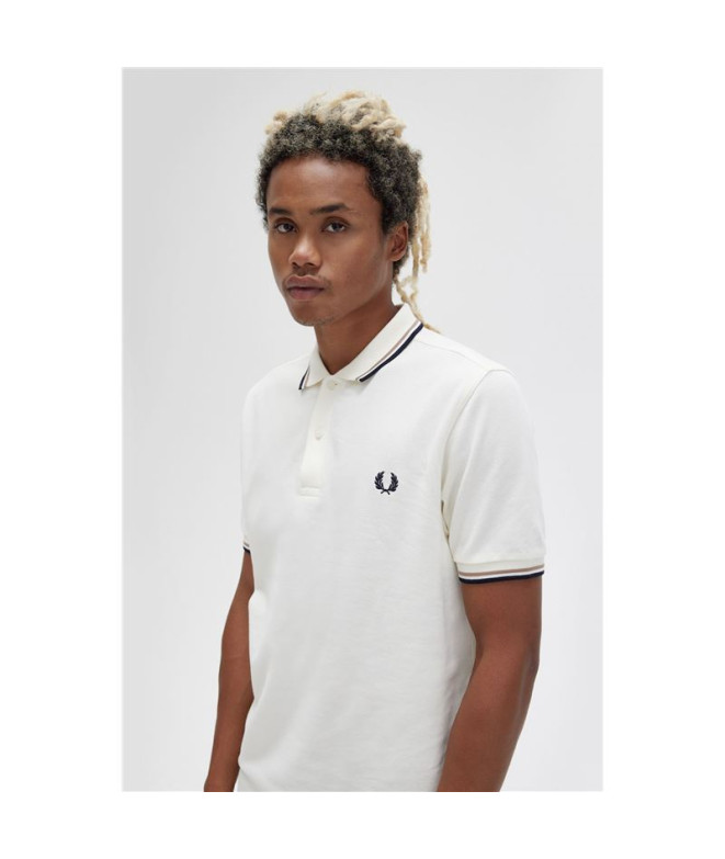 Polo homme beige Fred Perry Twin Tipped