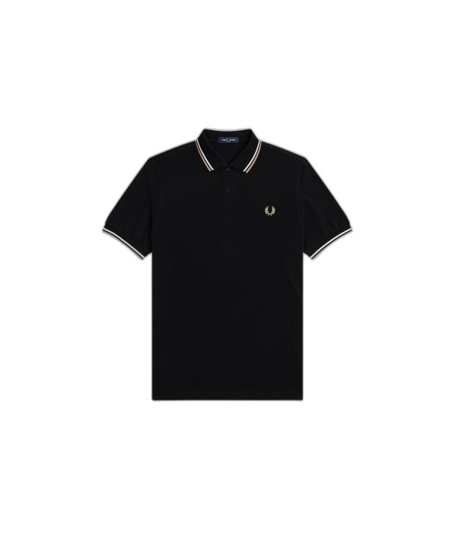 Polo Fred Perry com duas pontas para homem Preto