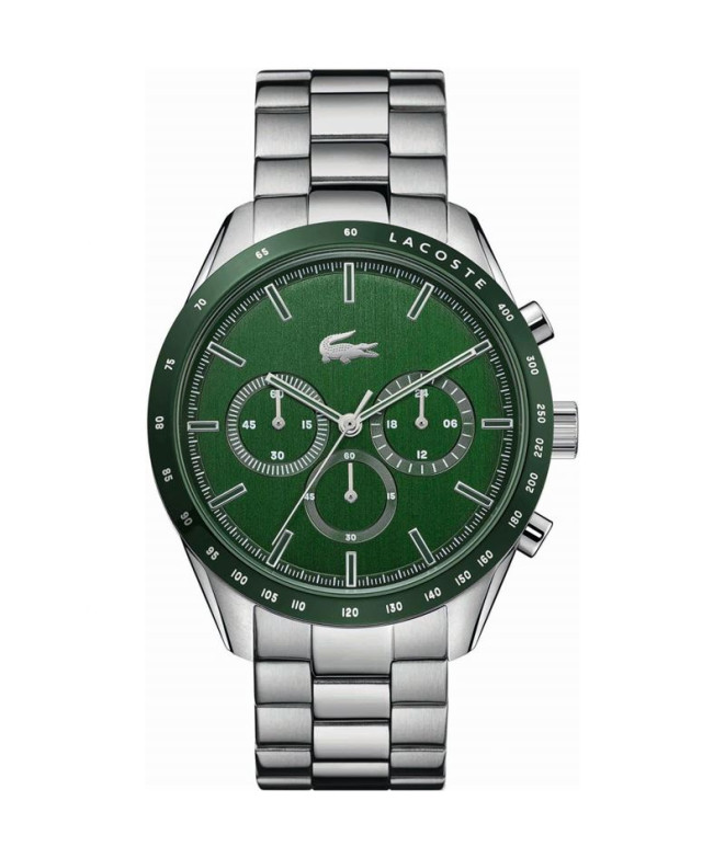 Montre chronographe, Lacoste boîte acier inoxydable 42mm, cadran vert