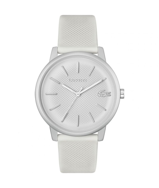 Relógio de 3 ponteiros, Lacoste Caixa de 42 mm em alumínio branco semi-fosco