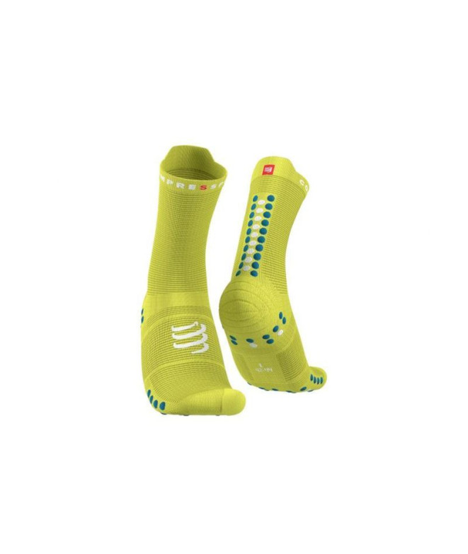 Chaussettes Running de Compressport Pro Racing v4.0 Run High Primerose