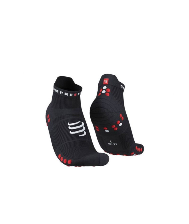 Meias Running Compressport Pro Racing v4.0 Run Low Preto