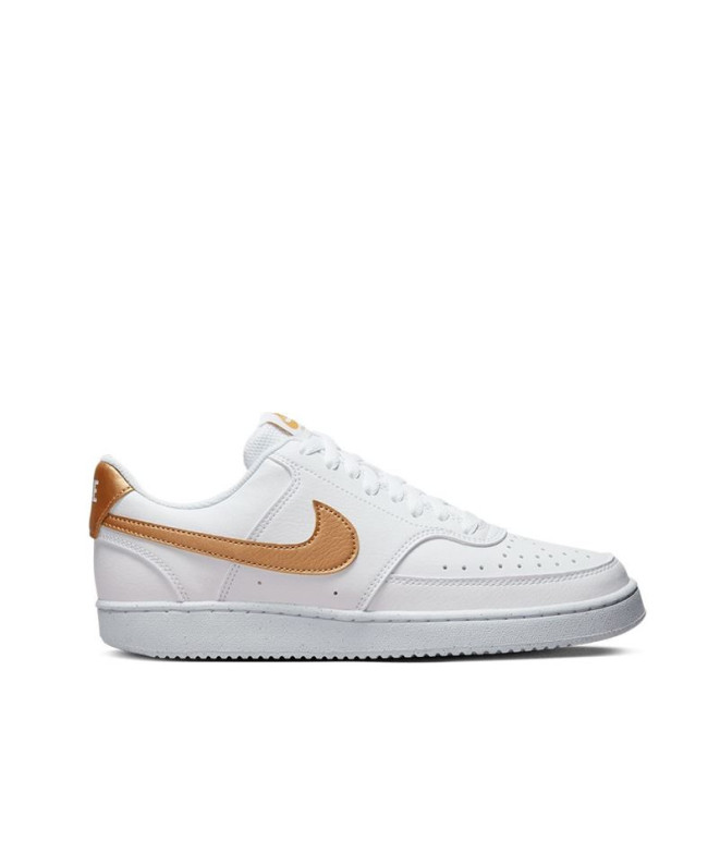 Zapatillas Nike Court Vision Low Next Nature Mujer Blanco Oro