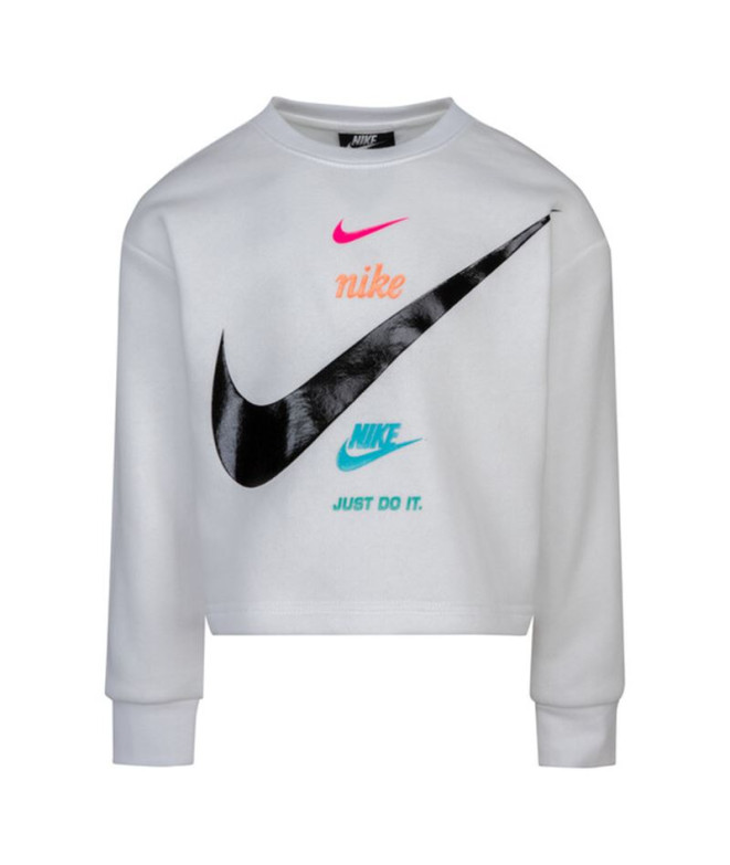 Sweatshirt Nike Fleece Boxy Filles Blanc