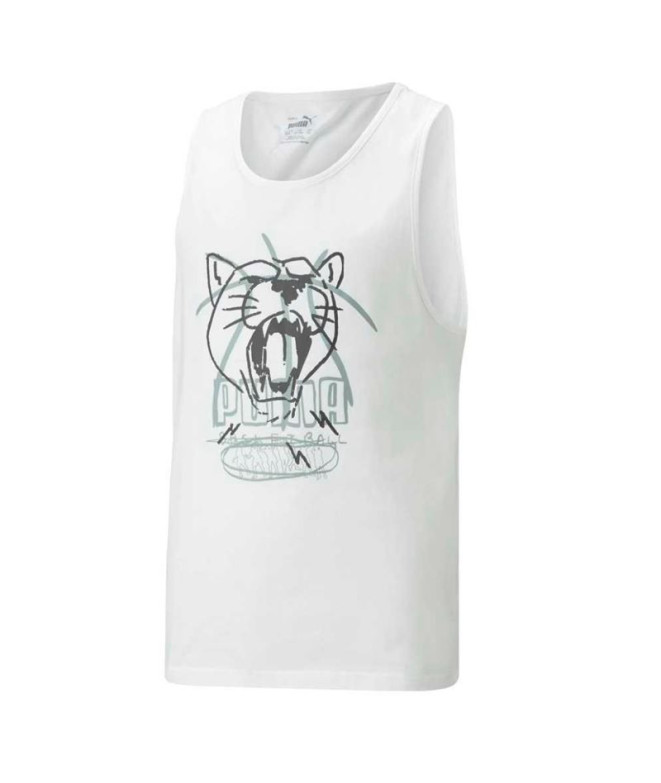 Camisola de basquetebol Puma Basketball Tank B para rapaz Branco