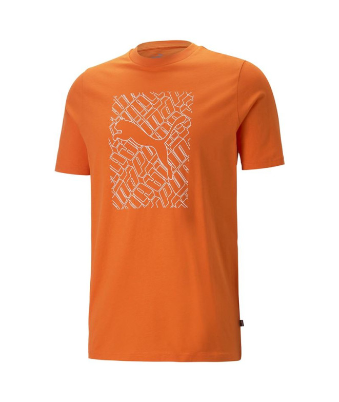 Camiseta Puma Graphics Cat Hombre Naranja