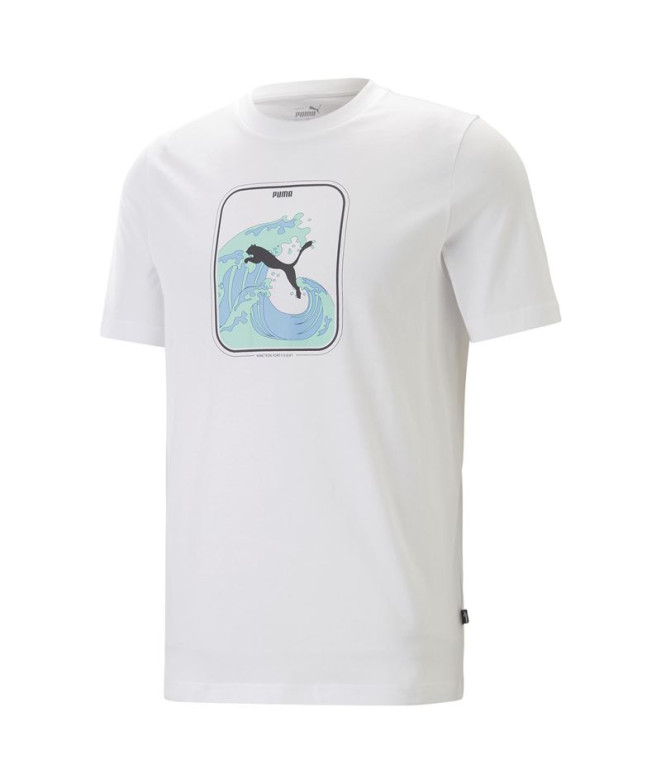T-Shirt Puma Graphics Wave para homem Branco