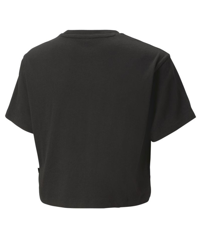 Puma Girls Logo Cropped T-Shirt Girl Black