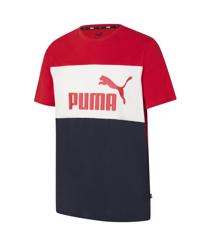 Camiseta Puma Ess+ Colorblock For All Time Hombre Rojo