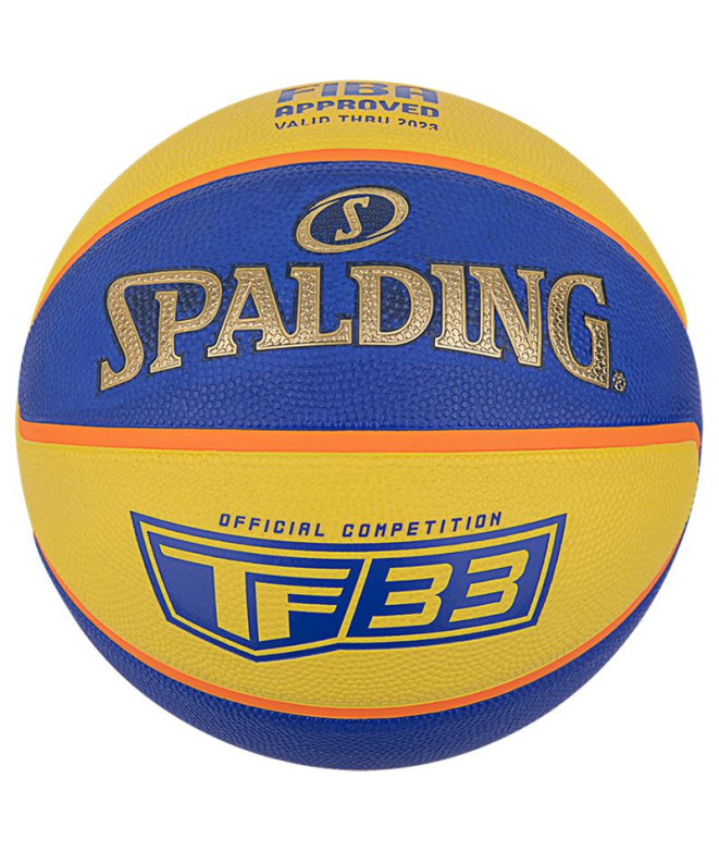 Ballon de basket Spalding TF-33 Or - Jaune/Bleu Sz6 Caoutchouc