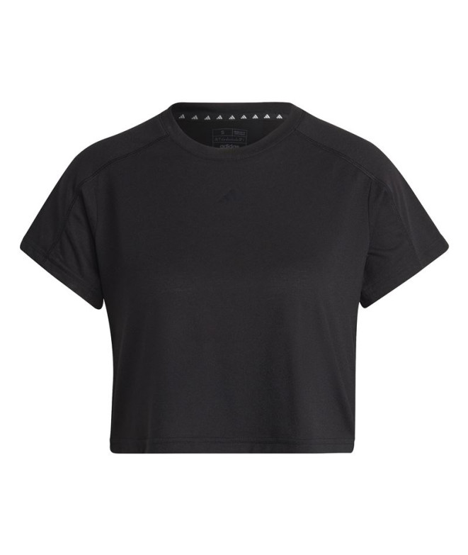 t-shirt de fitness adidas AEROREADY Train Essentials 3 Bar Logo Crop mulher