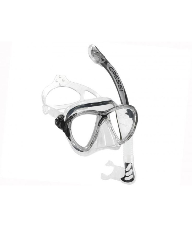Kit de snorkel Cressi Evo Big Eyes + Alpha Ultra Dry Transparent- Black