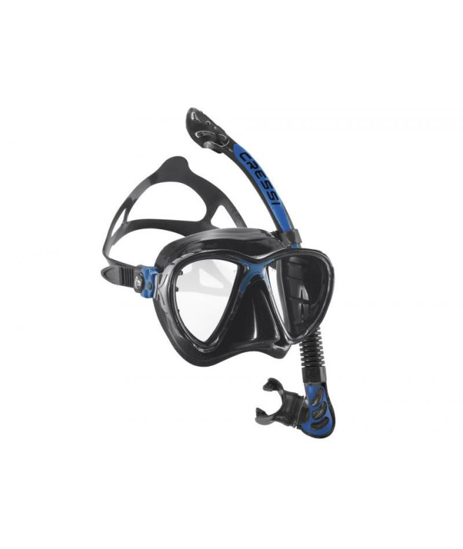 Kit de snorkel Cressi Evo Big Eyes + Alpha Ultra Dry Dark-Azul