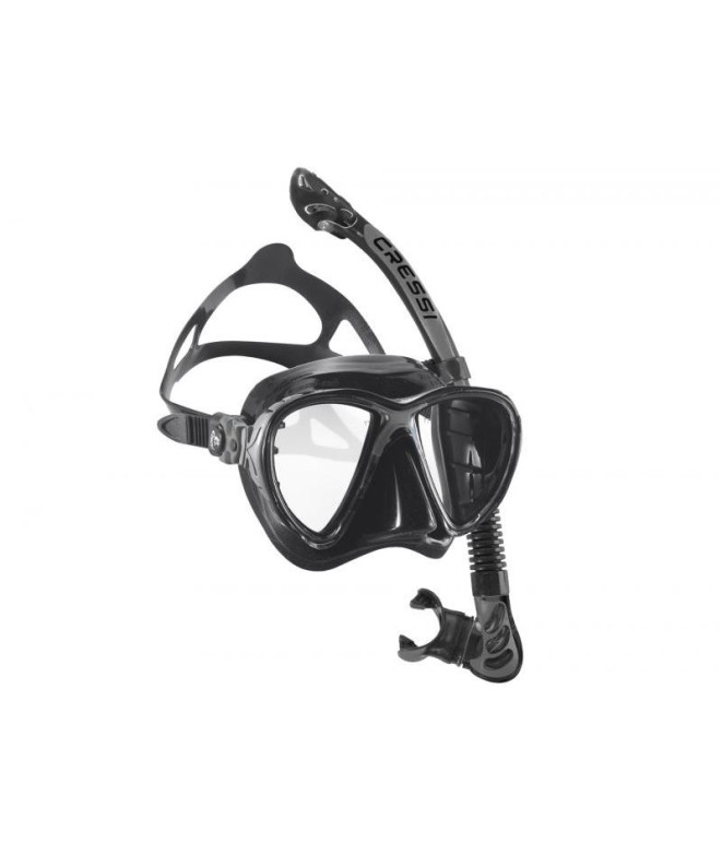 Kit de snorkel Cressi Evo Big Eyes + Alpha Ultra Dry Dark- Negro
