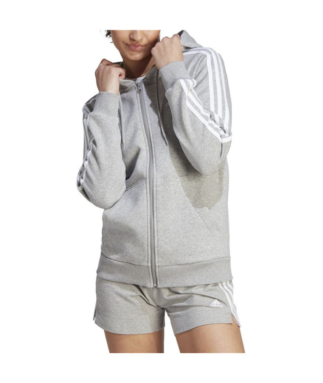 Chaqueta adidas 3 Stripes Fleece Hoodie Mujer