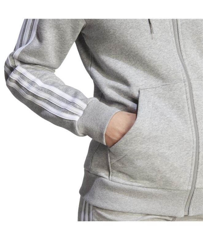 Chaqueta adidas 3 Stripes Fleece Hoodie Mujer
