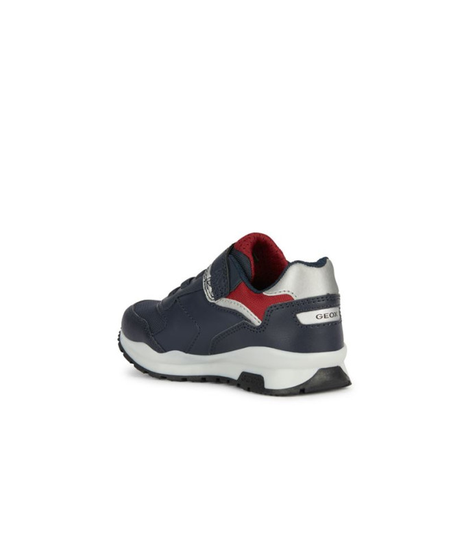 Zapatillas Geox Pavel Infantil Navy/Rojo