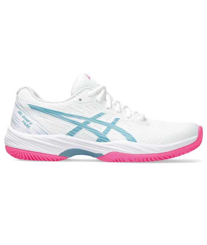 ASICS Gel-Game 9 Padel Chaussures Padel Femmes Blanc/Gris Bleu