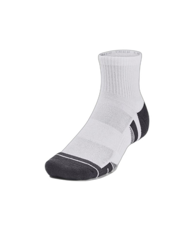 Chaussettes Fitness Under Armour par Performance Tech 3Pk Qtr White