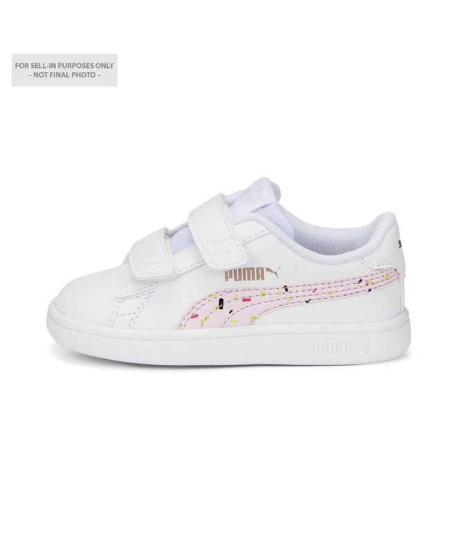 Chaussures Puma Smash V2 Crush pour fille, blanches