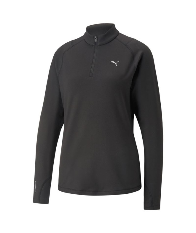 Camisola Running Puma Run Cloudspun 1/2 Zi para mulher Preto