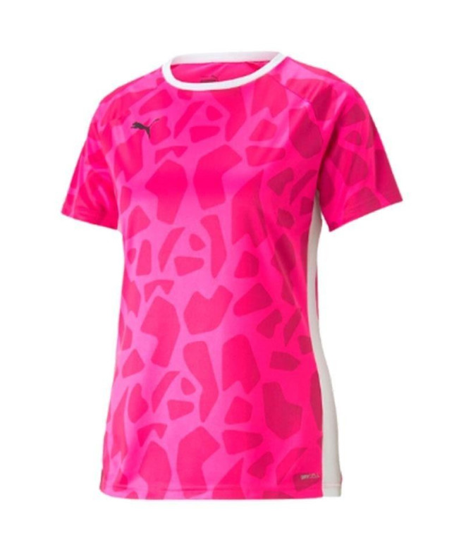 T-shirt de fitness ultra-laranja Puma Teamliga Padel Graph para mulher