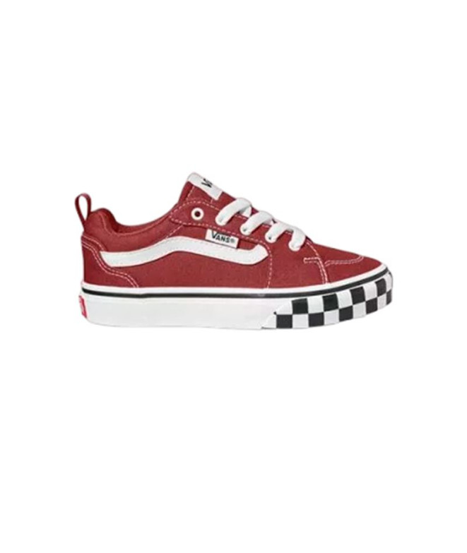 Chaussures Vans Filmore Check Bumper Dark Red/White Boy Chaussures