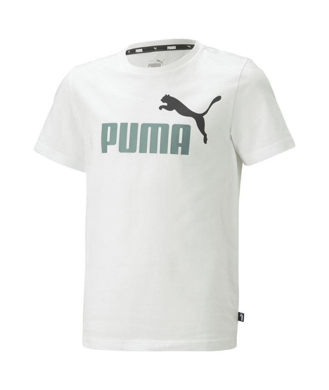 Camiseta Puma Ess+ 2 Col Logo Niño White