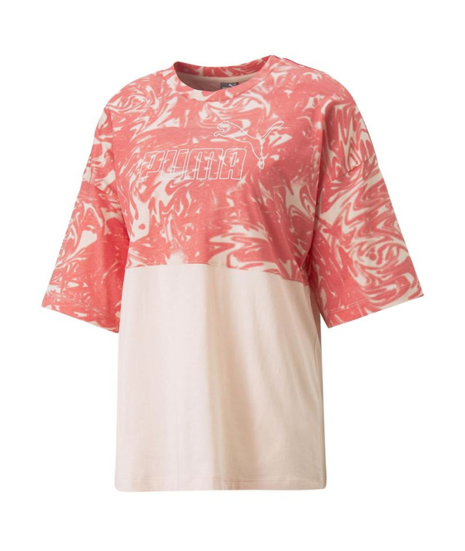 Camiseta Puma Power Colorbloc Mujer Rose Dust