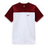 T-shirt Vans Script Crew Block White Garnet Homme