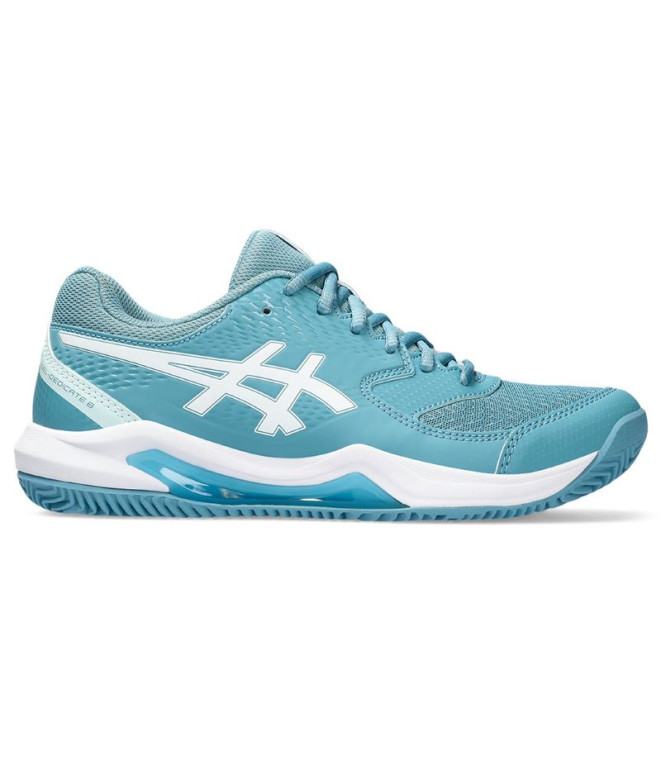 ASICS Gel-Dedicate 8 Clay Chaussures de Tennis Femmes Gris Bleu/Blanc