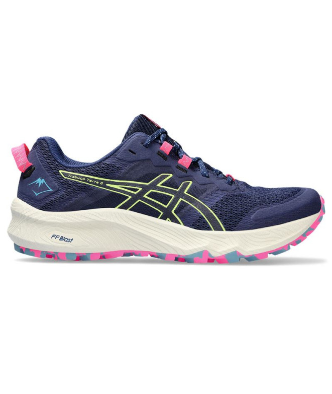 ASICS Trabuco Terra 2 Femmes Chaussures de Trail Deep Ocean/Lime Green