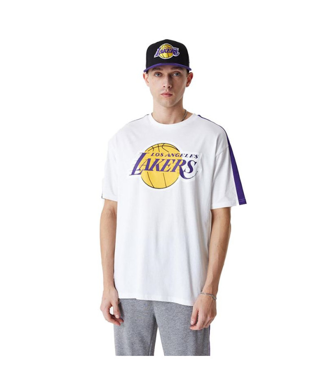 Camiseta New Era Bloco de cor NBA LA Lakers Branco Homem