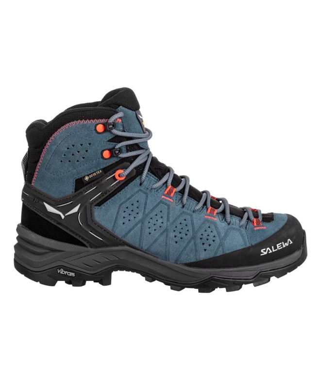 Sapatilhas de Montanha Salewa Ws Alp Trainer 2 Mid Gtx Mulher Java Blue/Fluo Coral