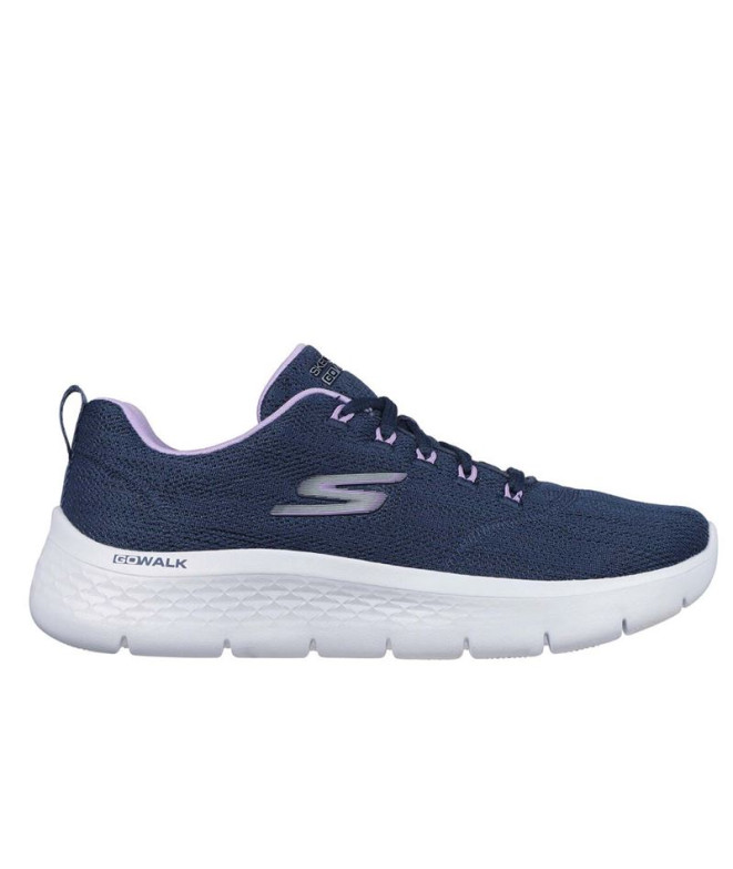 Chaussures Skechers Go Walk Flex - Strik Femme Navy Textile/Lavender Trim