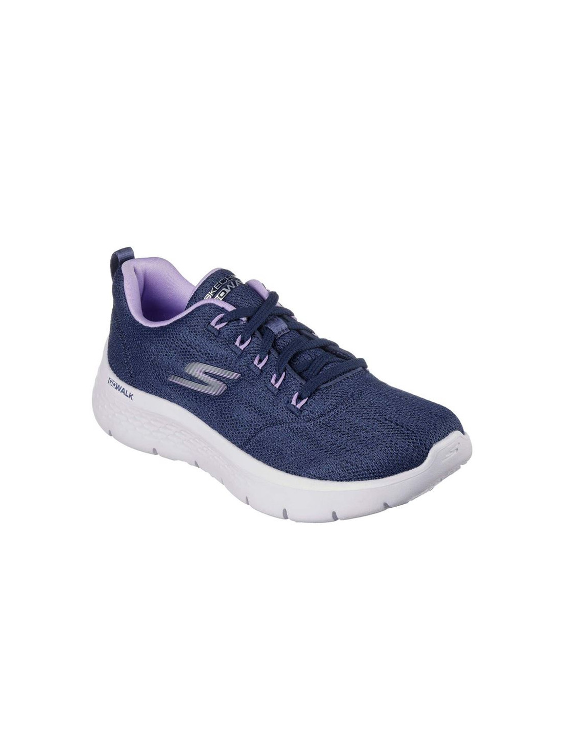 Zapatillas Skechers Go Walk Flex - Strik Mujer Navy Textile/Lavender Trim