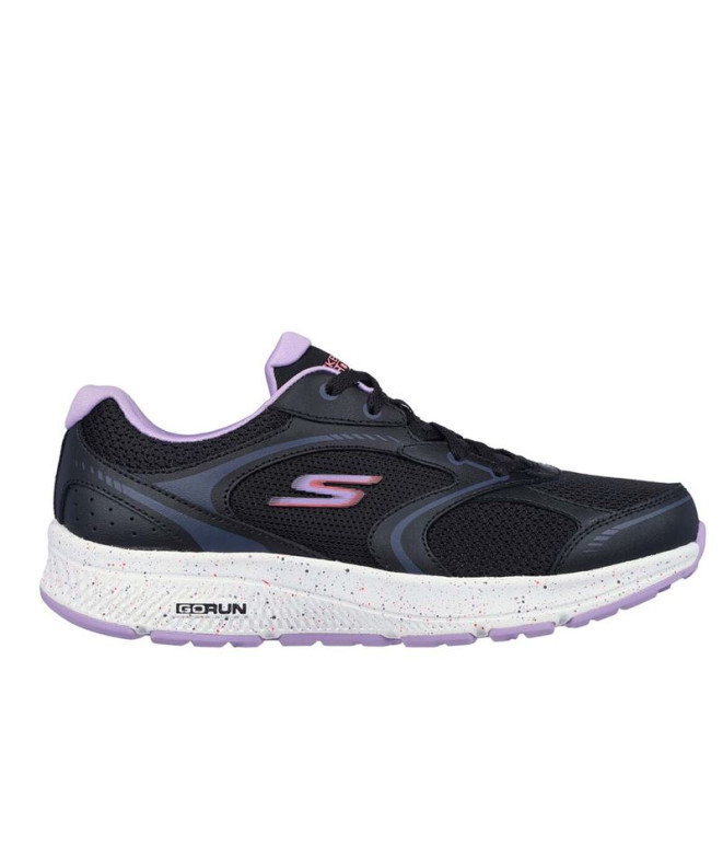 Chaussures Skechers Go Run Consistent - Femme Cuir noir/bordures lavande