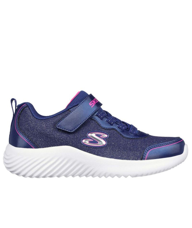 Chaussures Skechers Bounder - Girly Groo Fille Marine Mesh/Trim