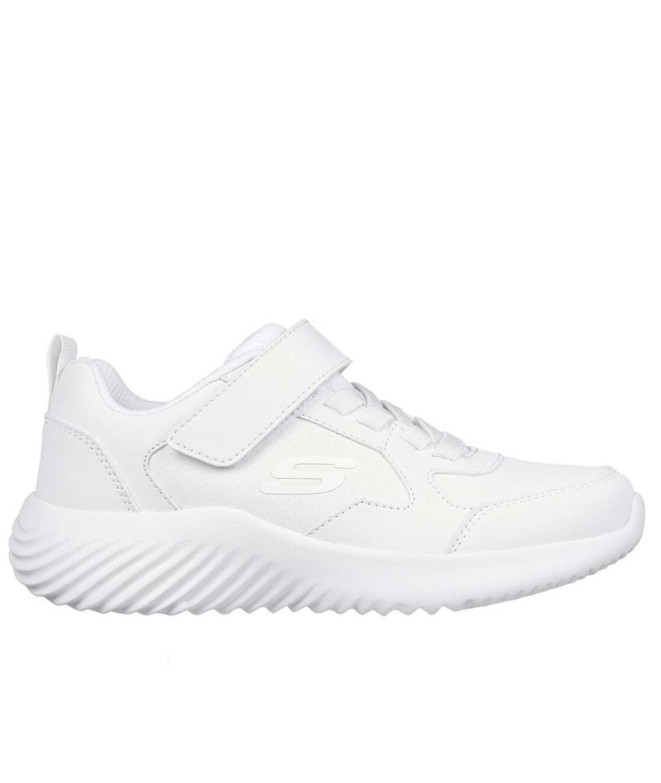 Chaussures Skechers Bounder-Power Study Enfant Synthétique blanc / Garniture blanche