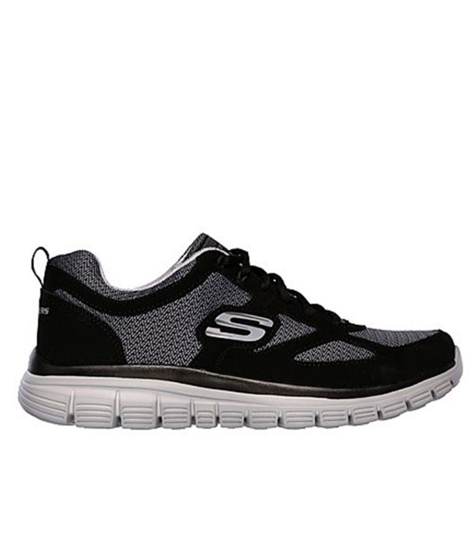 Chaussures Skechers Burns- Agoura Homme Cuir noir/maille grise/bordures