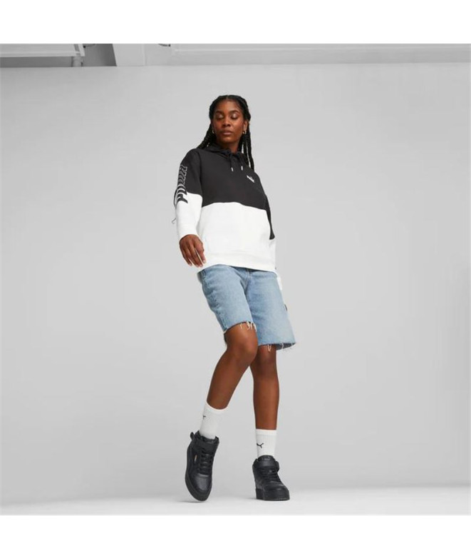 Sweat Puma Power Colorblock Noir Femme