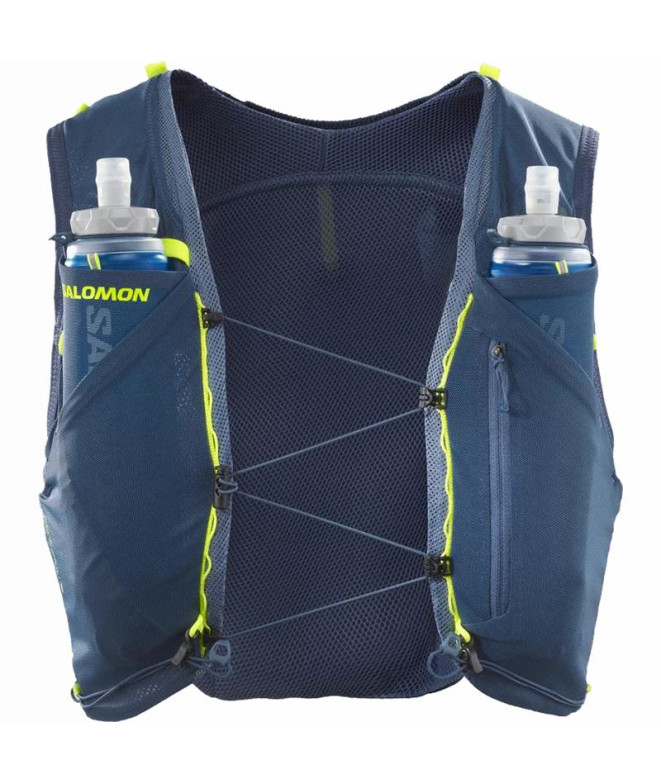 Gilet de Running Salomon Adv Skin 5 avec flacons Bering Sea/Flint